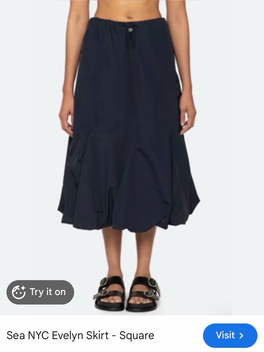 sea New York Evelyn Midi Skirt in Navy
